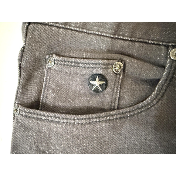 Converse Jeans Mens 36 Gray Chuck Slim Denim 5 Pocket Slim Fit Star Rivet Twill - Picture 3 of 9
